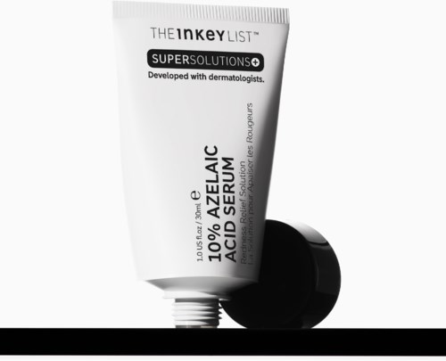 Een tube met 10% azelainzuurgel met zwart deksel, voor huidverzorging, ontwikkeld voor voordelen.