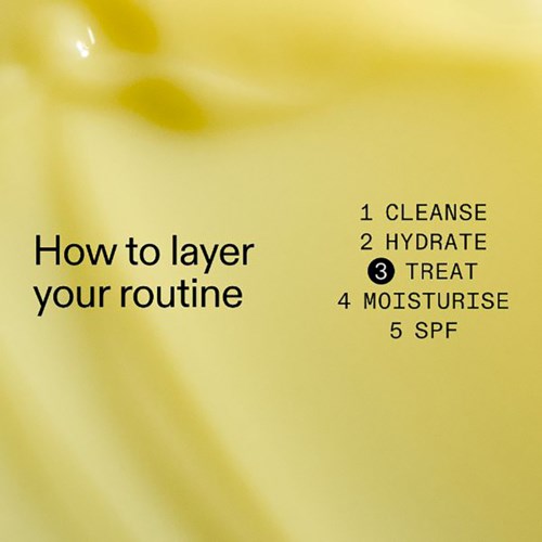 A skincare routine steps list with five steps: cleanse, hydrate, treat, moisturise, and SPF.