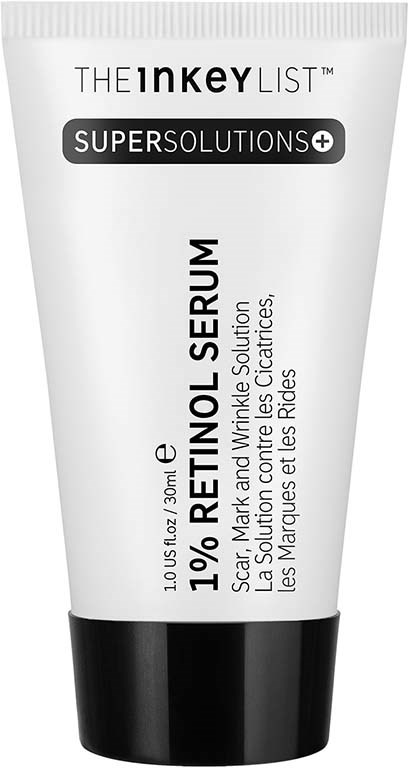 Tube merket 10% retinol serum for arr, merker og rynkekruddreduksjon, del av super solutions-serien.