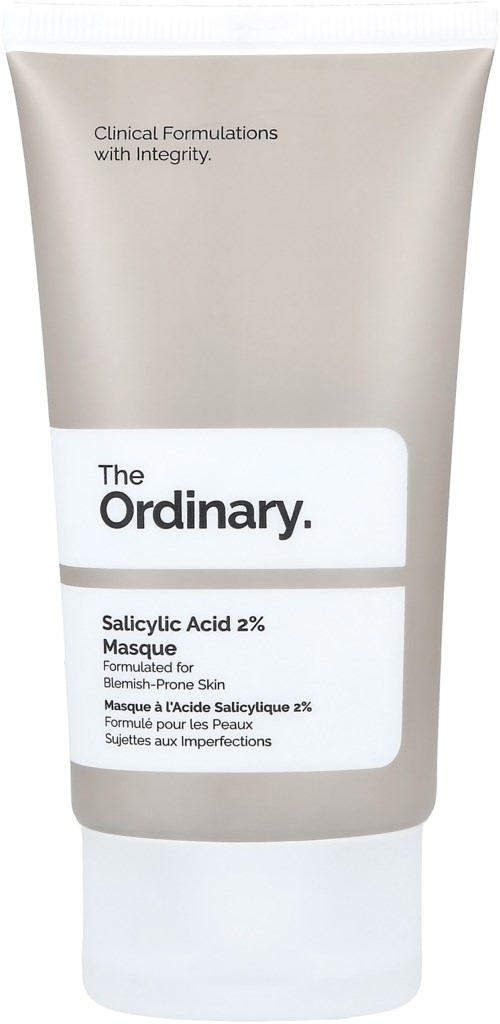 Een tube huidverzorgingsmasker van The Ordinary, met Salicylzuur 2%, voor onzuivere huid.