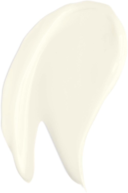 A smear of light-colored cream or lotion on a plain background.