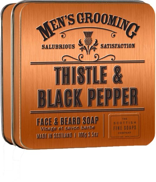 The Scottish Fine Soaps Thistle & Black Pepper Face & Beard Soap  100 g