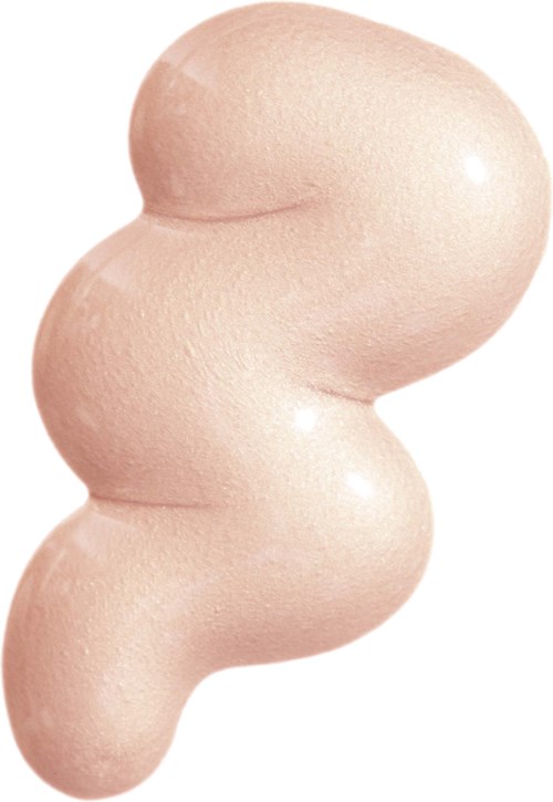 Een illustratie van een beige, bijzondere vorm, die eruitziet als een stuk abstracte kunst of beeldhouwwerk.