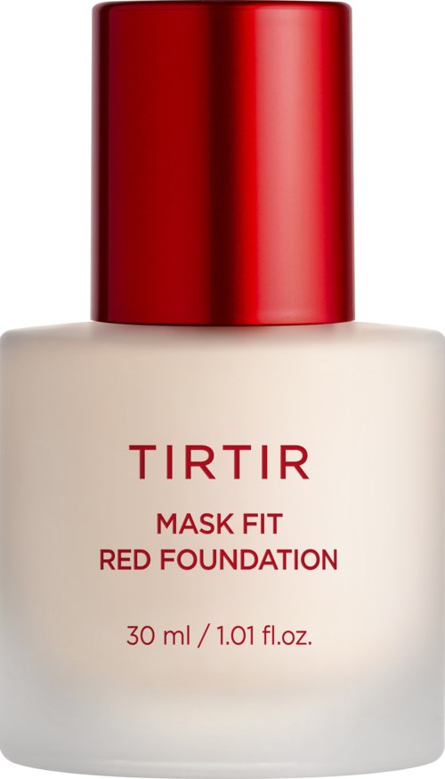 Eine Flasche mit rotem Deckel, gekennzeichnet TIRTIR Mask Fit Red Foundation, 30 ml. Es sieht aus wie Make-up oder Foundation.