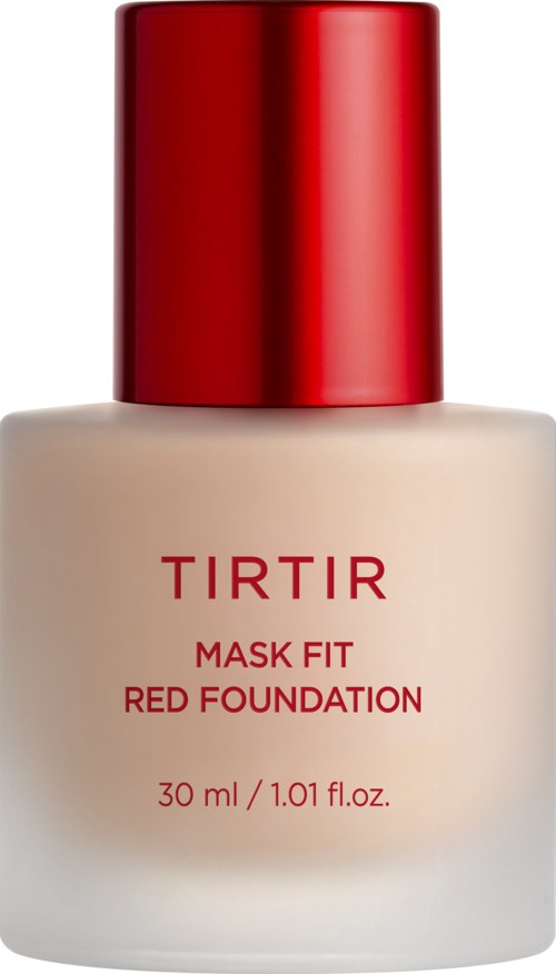 Eine Flasche TIRTIR Mask Fit Red Foundation mit roter Kappe und weißem Körper.