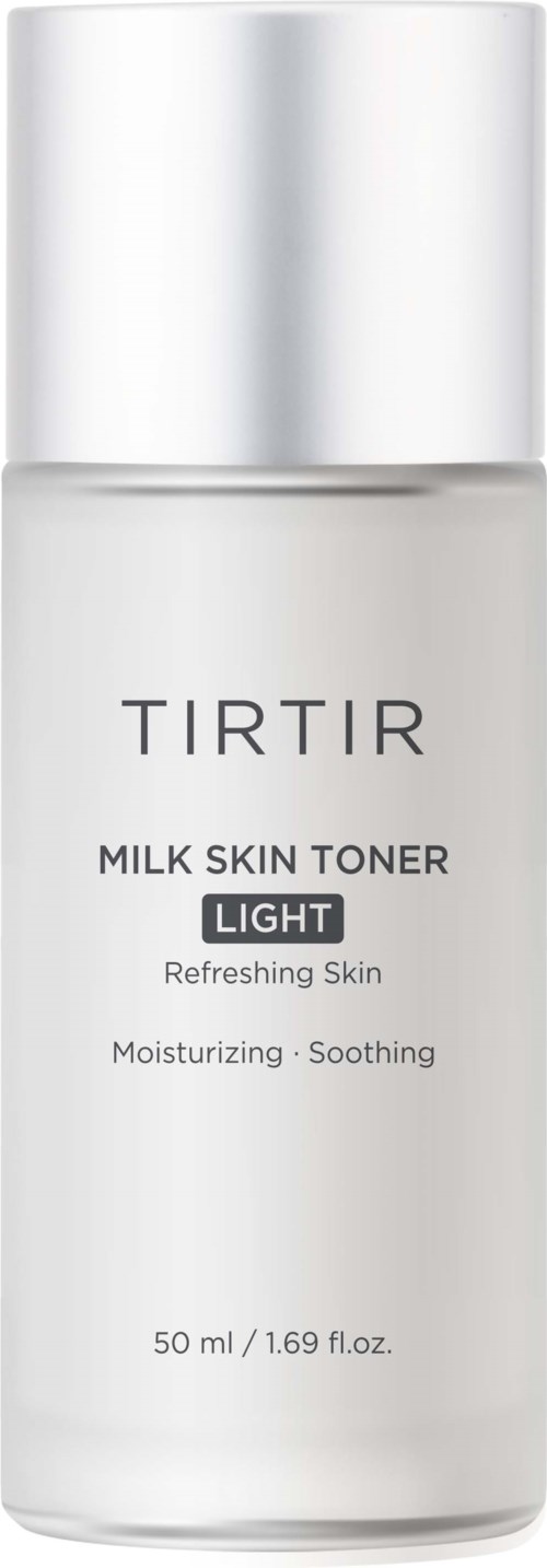 Eine weiße Flasche mit TIRTIR Milk Skin Toner Light für feuchtigkeitsspendende und beruhigende Haut.