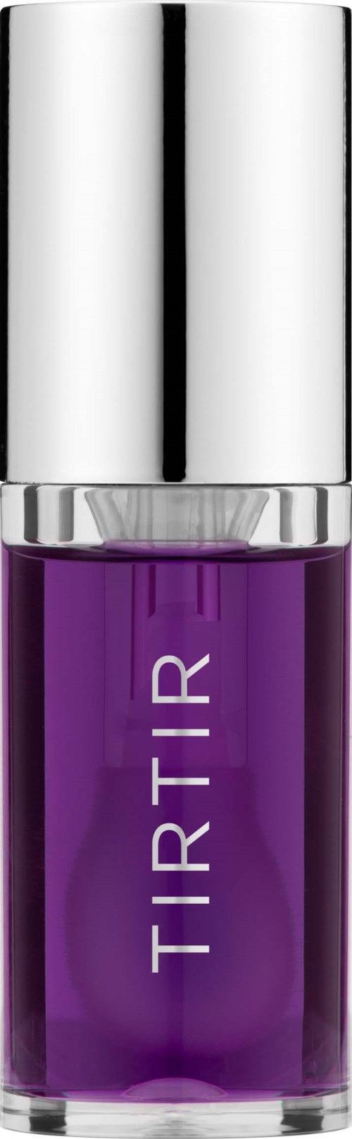 Eine lila Nagellackflasche mit silberner Kappe und dem Wort 'TIRTIR'.