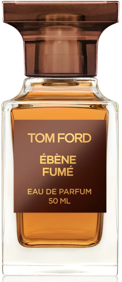 A perfume bottle with a brown cap, golden liquid inside, and a label showing the brand and scent name.
