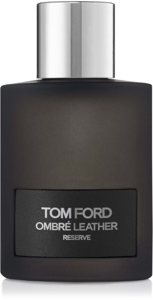 Tom Ford Ombré Leather Reserve parfymflaska i svart matt finish med silverlock.