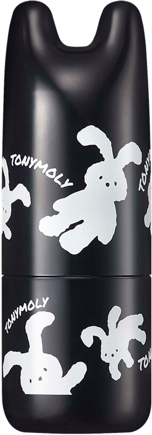 Ein schwarzer Behälter mit weißen Hasenzeichnungen und dem Wort "TOYMOOLY".