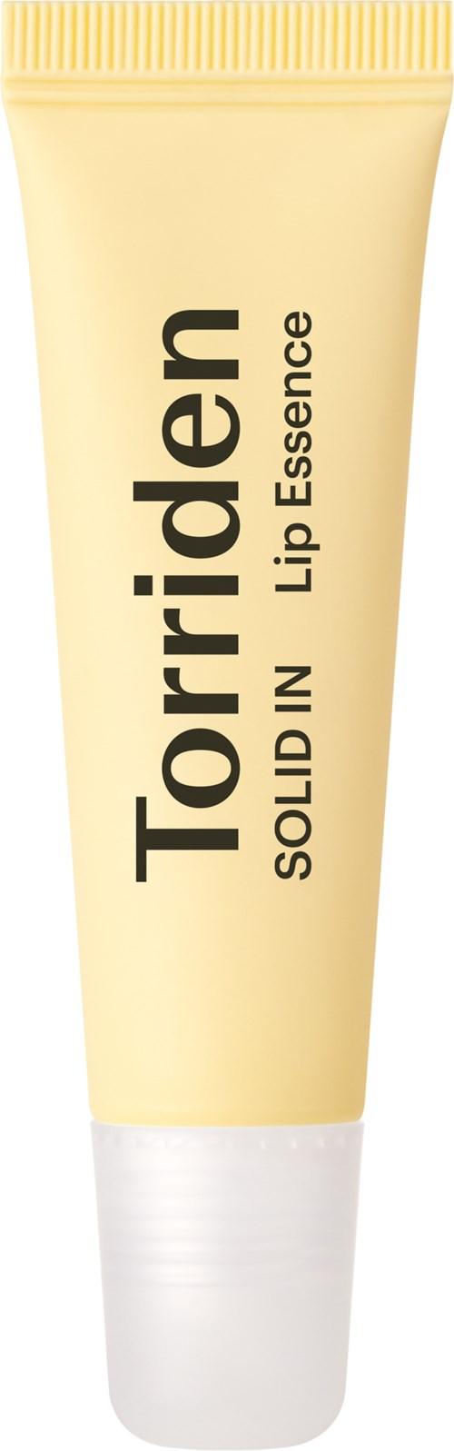 A beige tube with white cap labeled 'Torriden Lip Essence' in black text.