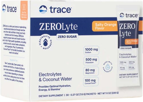 Trace Minerals ZEROLyte Electrolyte Drink Mix Salty Orange 30 pcs