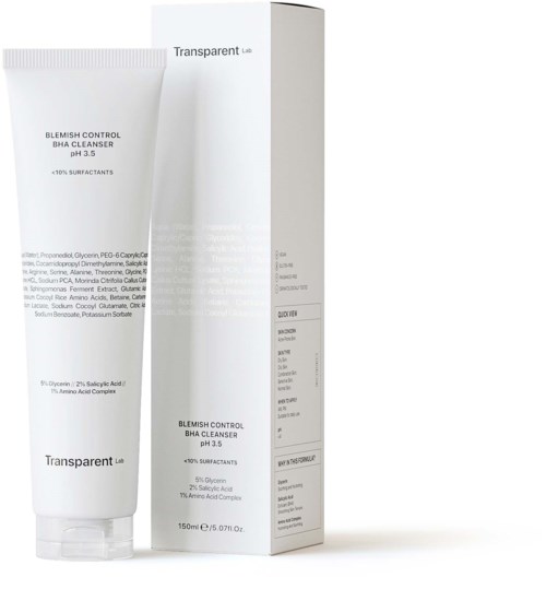 NICHE BEAUTY LAB Transparent Lab Blemish Control Bha Cleanser Ph 3.12 150 ml