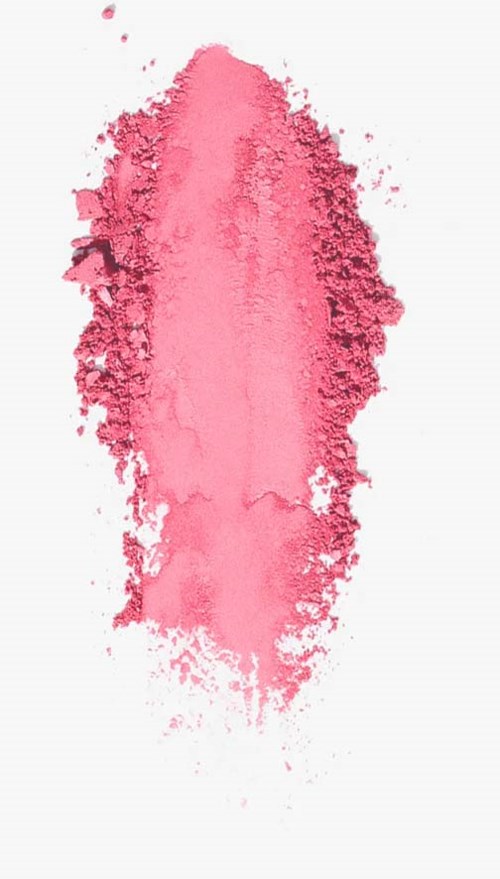 Pink powder spread around, with a lighter center and uneven edges.