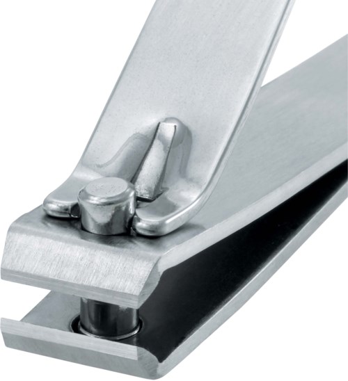 A metal stapler with a silver finish, showing the open top ready to staple papers.