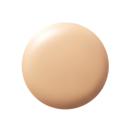 Een beige, ronde ei met glad oppervlak en lichte glans. Geen andere objecten of achtergrond in de afbeelding.