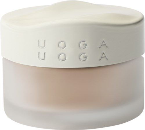Ein runder, weißer Behälter mit Deckel, geprägt mit "UOGA".