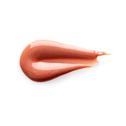 Ein Streifen rosa-braunen Make-up oder Lippenstift auf weißem Hintergrund.