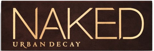 Zwarte achtergrond met het woord 'NAKED' in grote beige letters en 'URBAN DECAY' eronder.