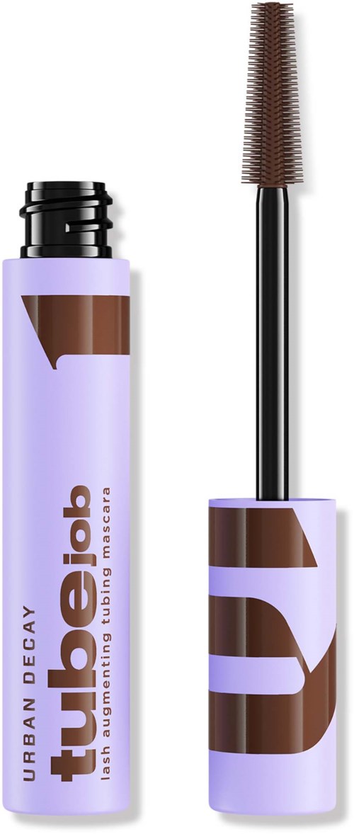 Ljuslila mascara-flaska med avtagbar borste, märkt Urban Decay Subversion Lash Amplifying Tubing Mascara.