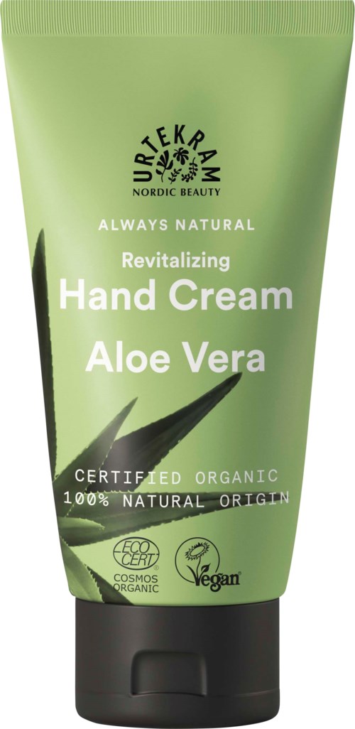 Groene tube handcrème met Aloe Vera met biologische en veganistische labels, bevordert natuurlijke, verfrissende huidverzorging.