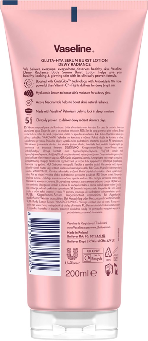 Vaseline Gluta Hya Dewy Radiance Body Serum 200 ml