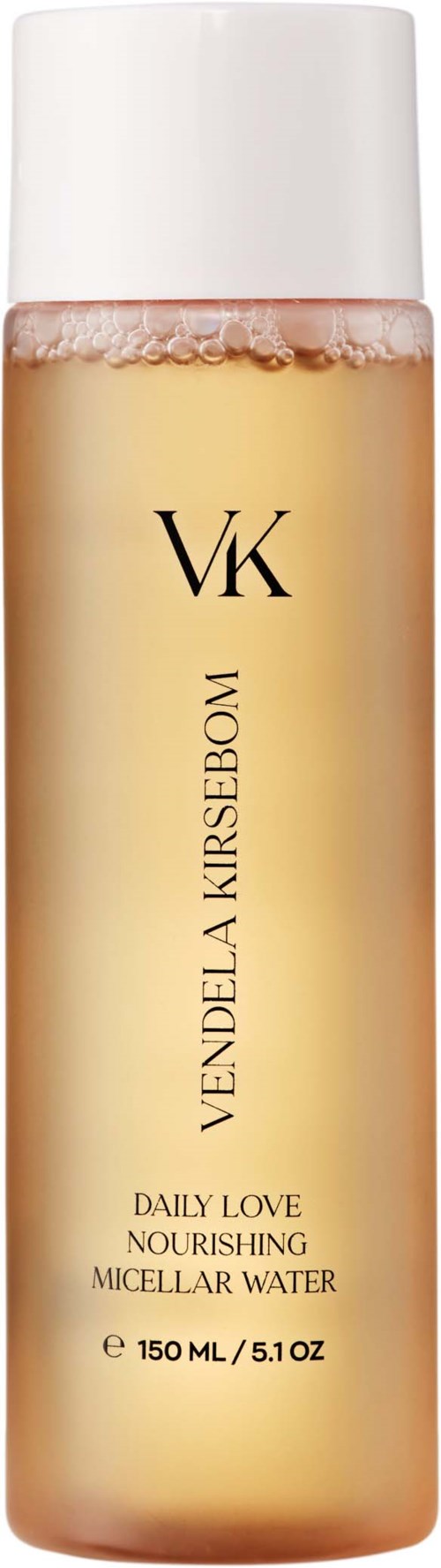 A bottle of Vendella Kikrebsom nourishing micellar water with a white cap and label, containing 150 ml.