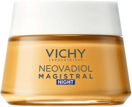 Vichy Neovadiol Magistra Night in een klein potje met wit deksel.