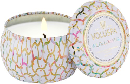 Voluspa Wildflowers Decorative Tin Candle 25h
