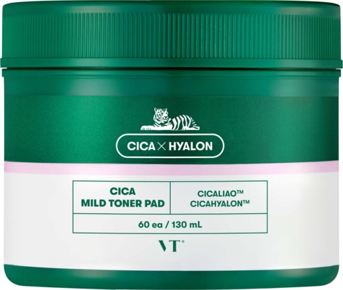 Groene container voor Cica Mild Toner Pad, 60 stuks, merk VT.