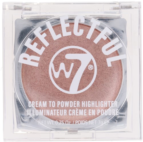 Runde Rouge-Compact mit RefectuL und W7 Logo, als Puder-Highlighter gekennzeichnet.