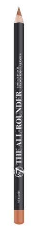 En leppepenn med svart kropp og brun spiss, merket 'THE ALL-ROUND LINER' og 'GLAZE & REFINE'.