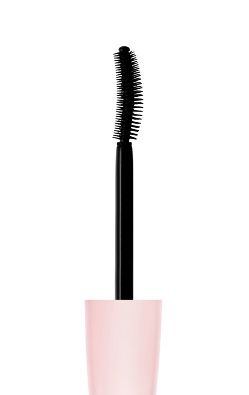 En svart mascaraspiss med en rosa beholder, laget for øyevipper.