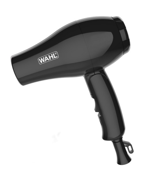 A black hairdryer with a handle and the brand name WAHL on the side.
