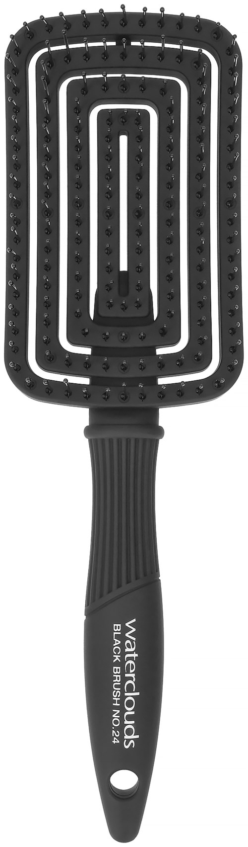 Eine schwarze hitzebeständige Silikon-Spachtel mit gemusterter Oberfläche, gekennzeichnet 'Waterclouds Black Benchmark No. 2.'