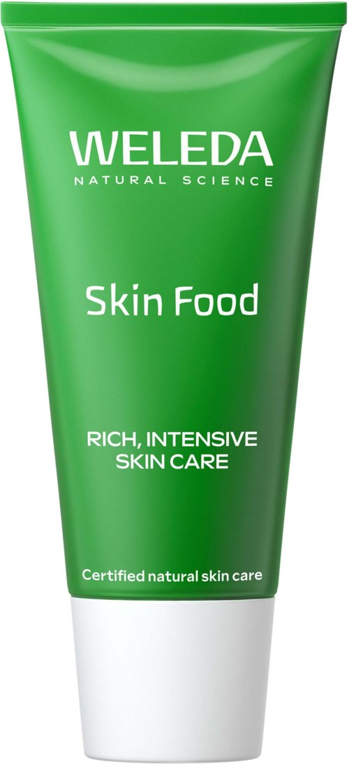 Grüne Tube von Weleda Skin Food für reichhaltige, intensive Hautpflege und natürliche Hautpflege.