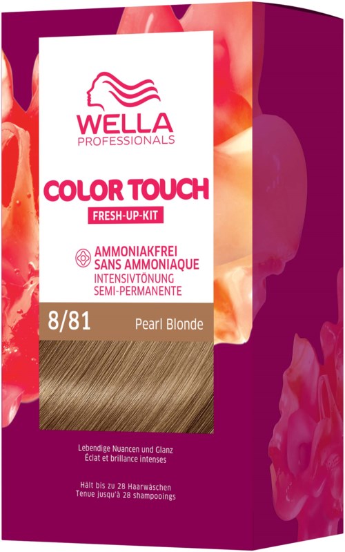 Het is een doos haarverf genaamd Wella Color Touch, kleur Pearl Blonde, 8/81, semi-permanent, gaat tot 28 wasbeurten mee.
