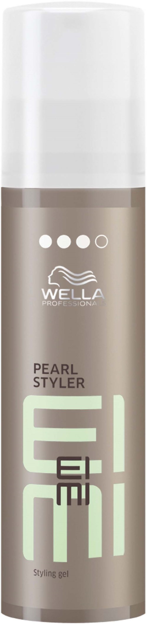 Eine Dose Wella Pearl Styler Gel mit hellgrünem Text und weißem Deckel.