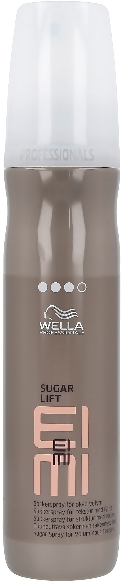 Een fles Wella Sugar Lift haardonker met witte dop en bruin label. Tekst zegt dat het voor haargebruik is.