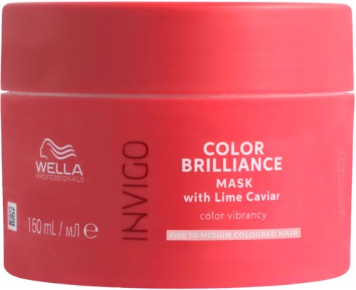 Ein rosa Behälter mit Haarfärbemaske mit Limettenkaviar für lebendige Farbe. Wella Professionals sichtbar.