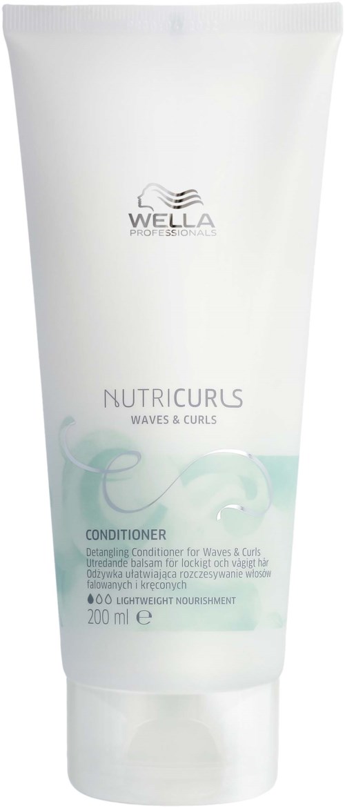 Eine weiße Tube Wella NutriCurls Kur für Wellen und Locken, 200 ml, für gepflegtes Haar.