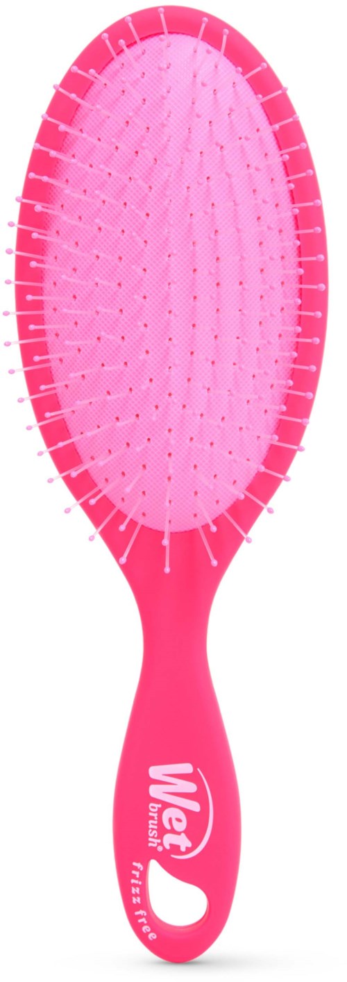Vaale pinkki hiusharja, jossa on valkoinen Wex-logo kahvassa ja pehmeät harjakset.
