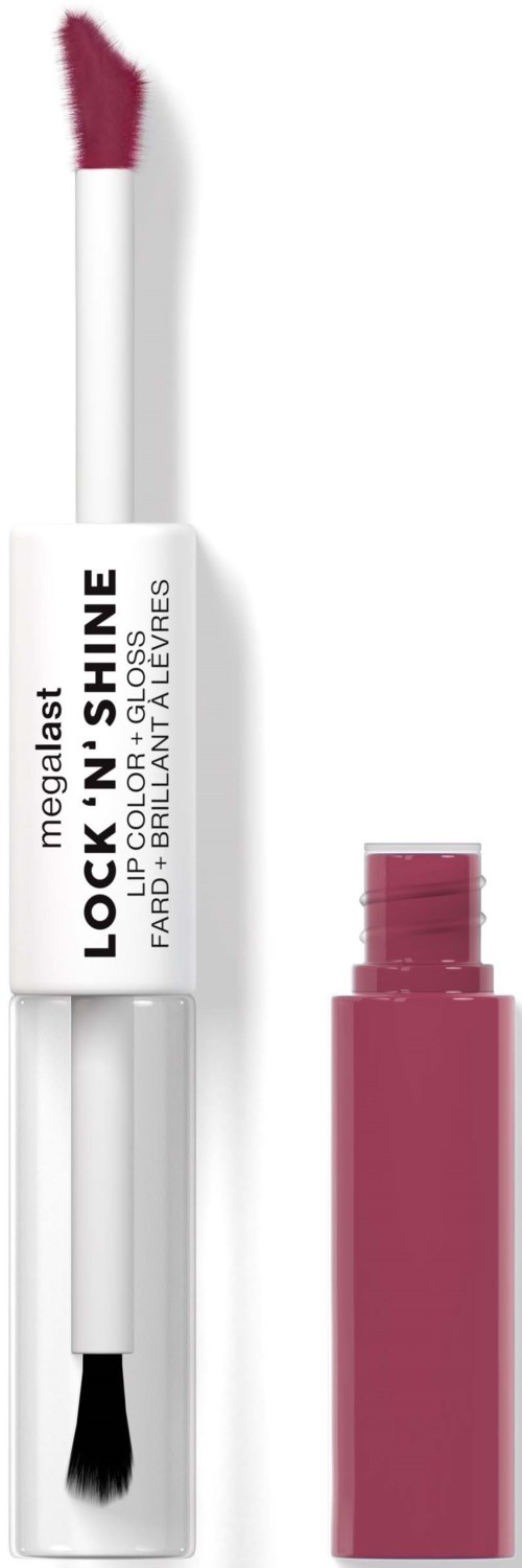 Een lipgloss met een kwastapplicator en een roze tube, ontworpen voor glanzende, gekleurde lippen.