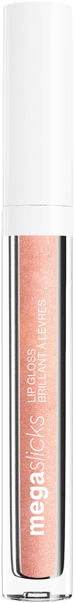 Ein Lipgloss-Röhrchen mit weißem Deckel und pink schimmerndem Inhalt.