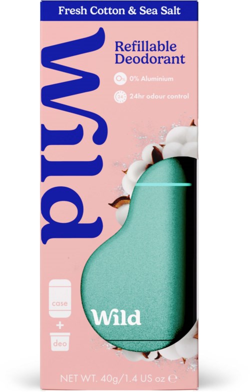 Wild Refillable, Natural Deodorant Fresh Cotton & Sea Salt 40 g