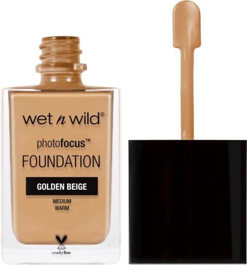 Wet n Wild -sävytölkki, beige, musta kansi ja levityskahva.