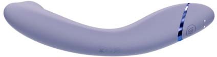 Soft, curved light purple device shaped like a boomerang with a blue and white tip.