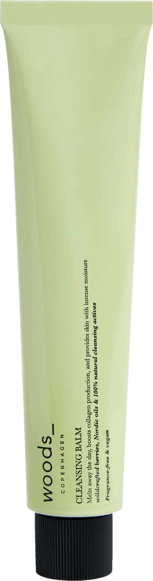 Eine hellgrüne Tube mit der Aufschrift Woods Reinigungsmittel, vermutlich für Hautpflege oder Kosmetik.