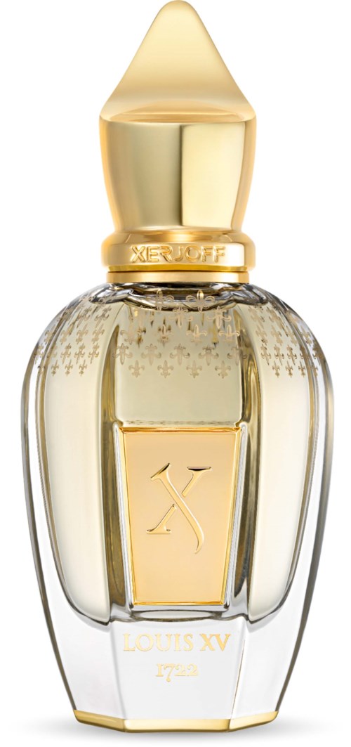 Een luxe parfumfles met gouden accenten en een unieke, elegante vorm.
