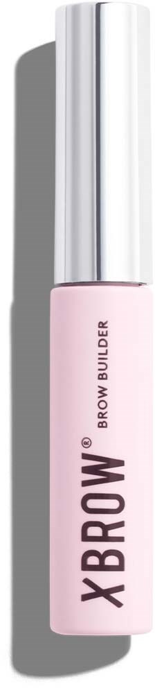 Roze tube met 'BROW BUILDER' en zilveren dop, vermoedelijk een cosmetisch product voor wenkbrauwen.